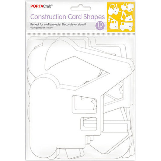 Card Shapes Construction Vehicles 10pk