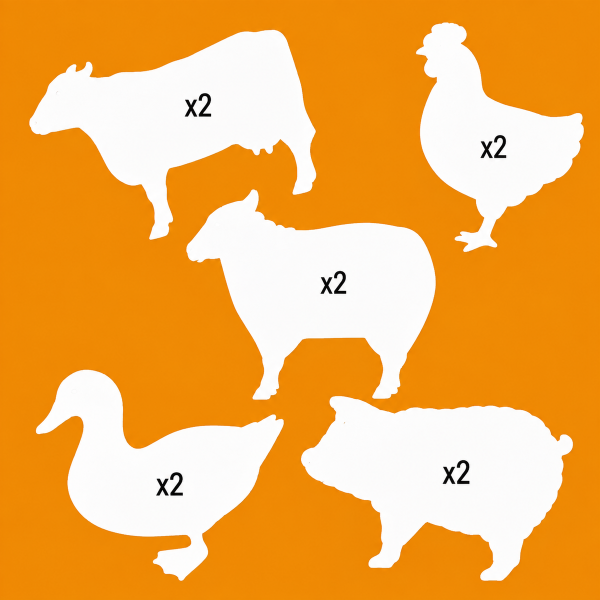 Farm themed card shapes 10 pack for animal crafts, preschool learning, country themed cards and classroom art activities