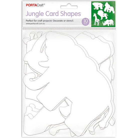 Card Shapes Jungle Animals 10pk