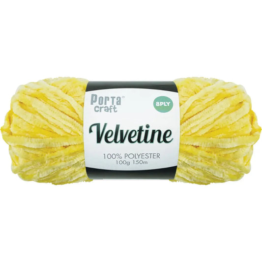 Velvetine Yarn 8ply 100g - Lemon