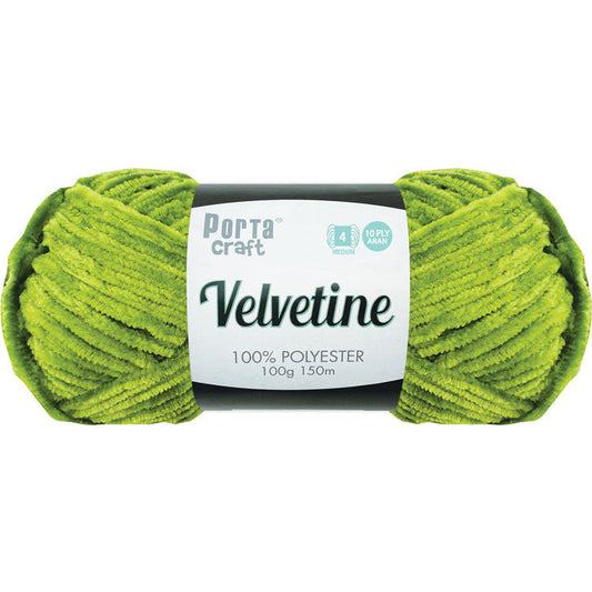 Porta Craft Polyester Velvetine Yarn 10ply Aran 100g - Tree Frog
