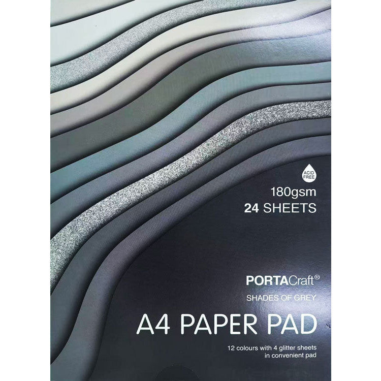 Paper Pad A4 180gsm 24pk Greys