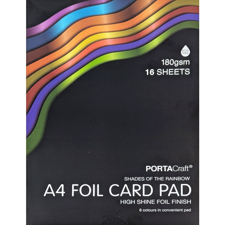 Foil Card Pad A4 180gsm 16pk Rainbow