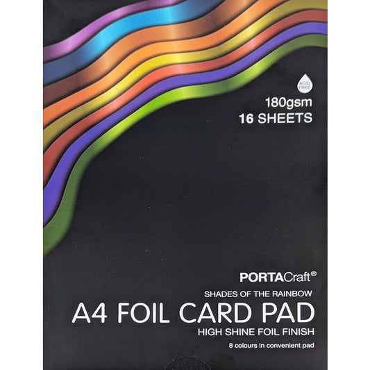 Foil Card Pad A4 180gsm 16pk Rainbow