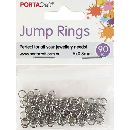 Jump Rings 5x0.8mm 90pk Silvered