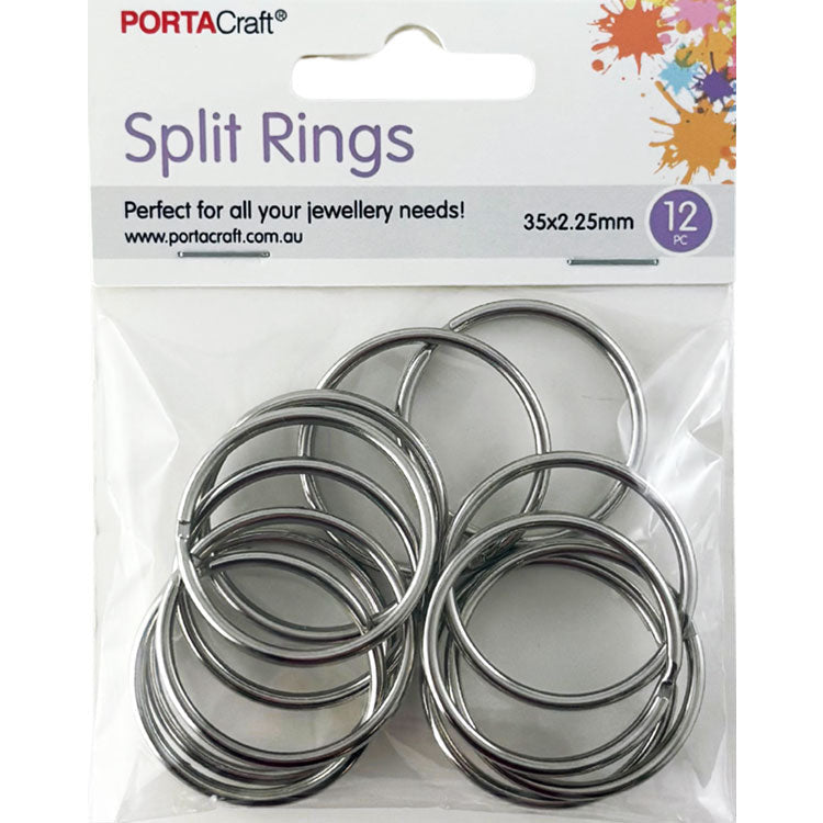Split Rings 35x2.25mm 12pk Silvered