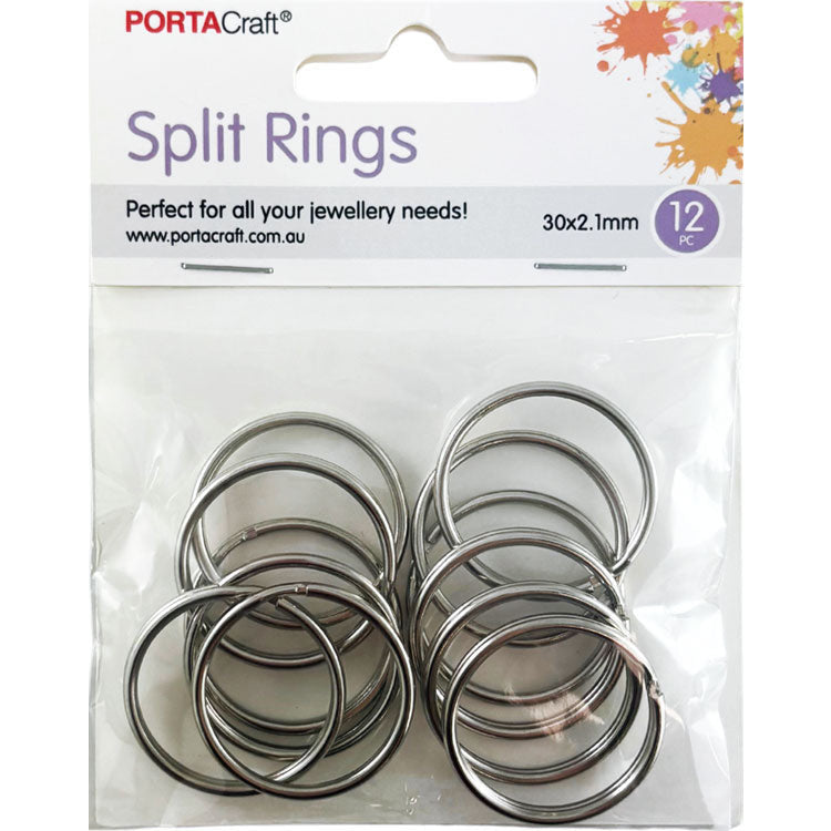 Split Rings 30x2.1mm 12pk Silvered