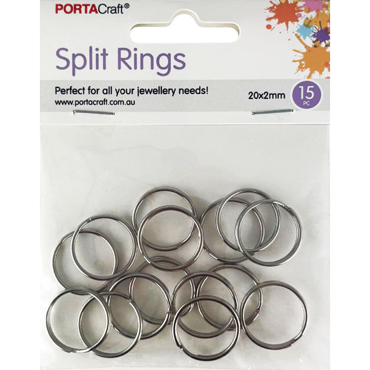Split Rings 20x2mm 15pk Silvered