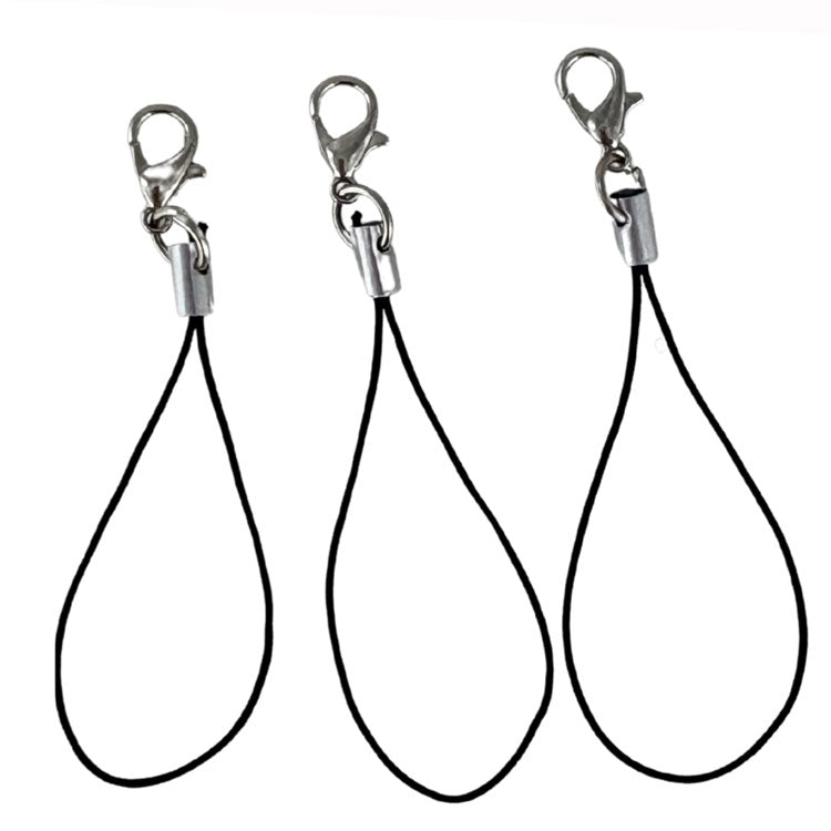 Loop Cord 50mm with Lobster Clasps 12mm 10 Pack - Black