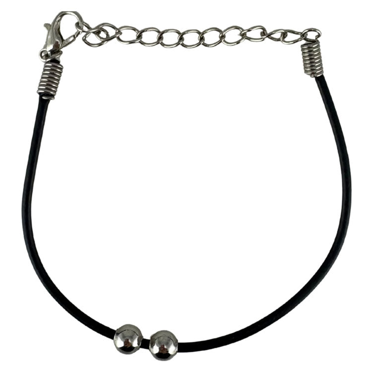 Bracelet PU Cord 22cm with Lobster 10mm 3 Pack - Black