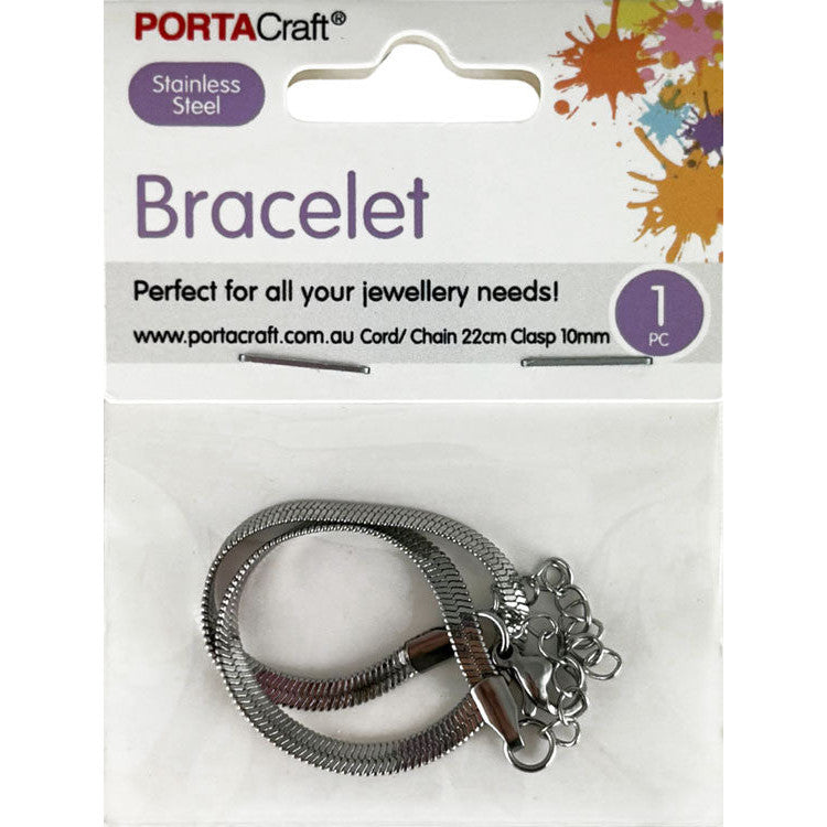 Bracelet Snake Chain 22mm w Lobster Clasp 10mm SS