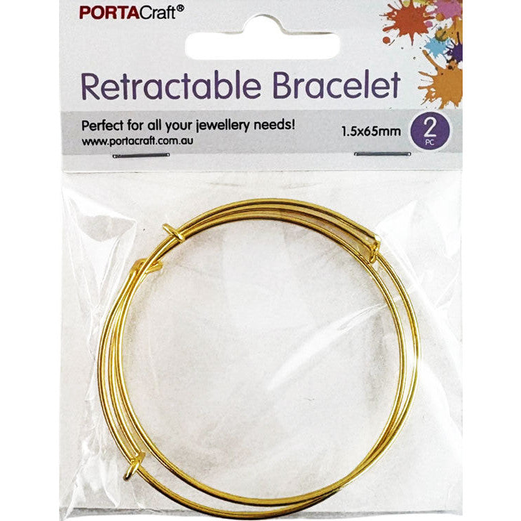 Bangle Adjustable 1.5x65mm 2pk Golden