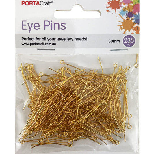 Eye Pins 30mm 235pk Golden