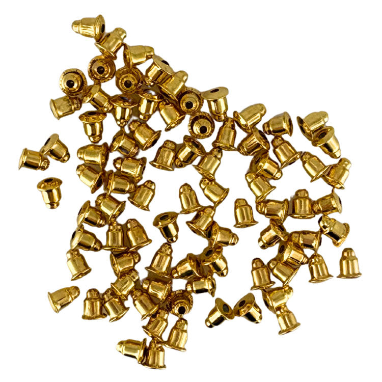 Earring Backs Bullet Clutch 5mm 80 Pack - Golden