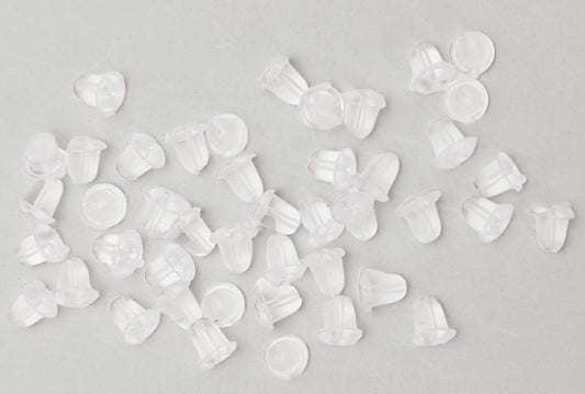 Earring Rubber Stoppers 4mm 400 Pack - Clear