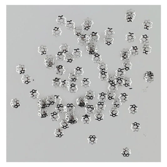 Bead Caps Floral 6mm 500 Pack - Silver Tone