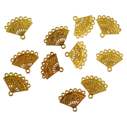 Fans Metal Charms in Golden 10pc