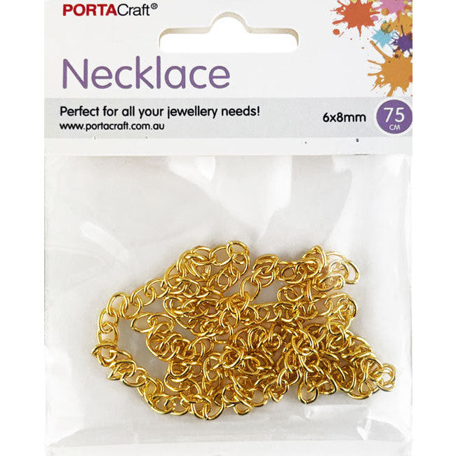 Necklace Chain 75cm 6x8mm Links Golden