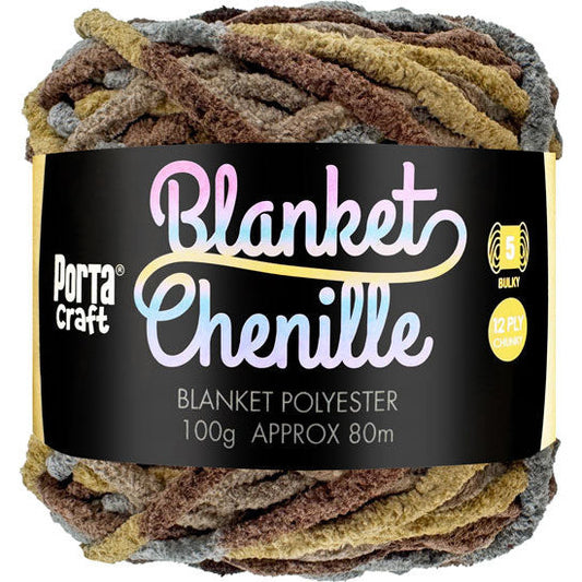 Chenille Blanket Yarn 100g 80m 12ply - Leatherbound