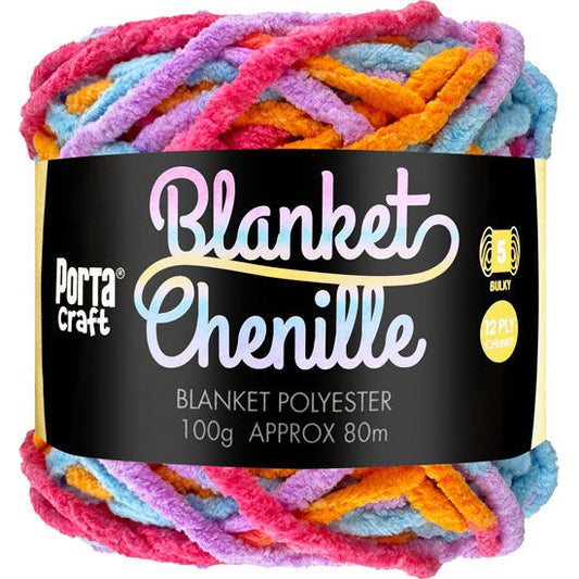 Chenille Blanket Yarn 100g 80m 12ply - Pixie Coral