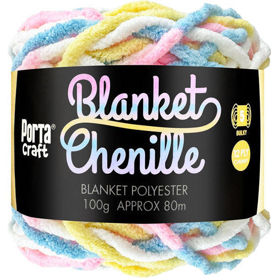 Chenille Blanket Yarn 100g 80m 12ply - Easter Egg