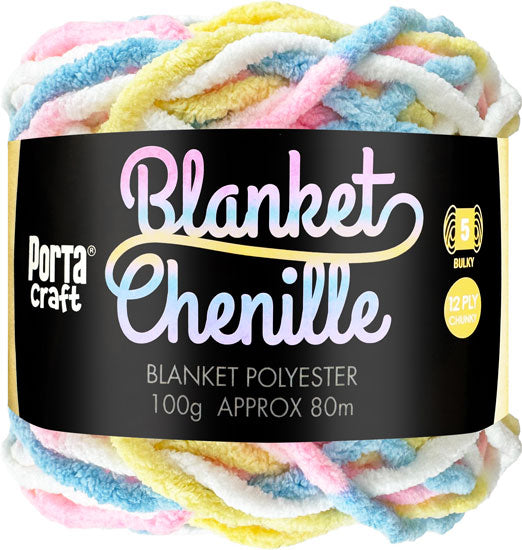 Chenille Blanket Yarn 100g 80m 12ply - Easter Egg