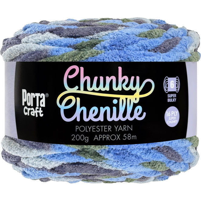 Chunky Chenille Yarn 200g 58m Multi Dolphin