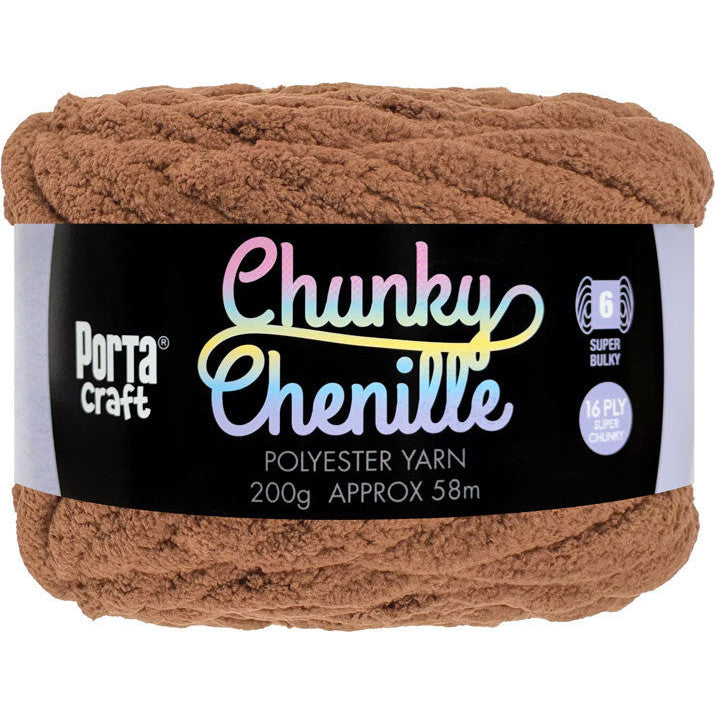 Chunky Chenille Yarn 200g 58m Solid Teddy Bear