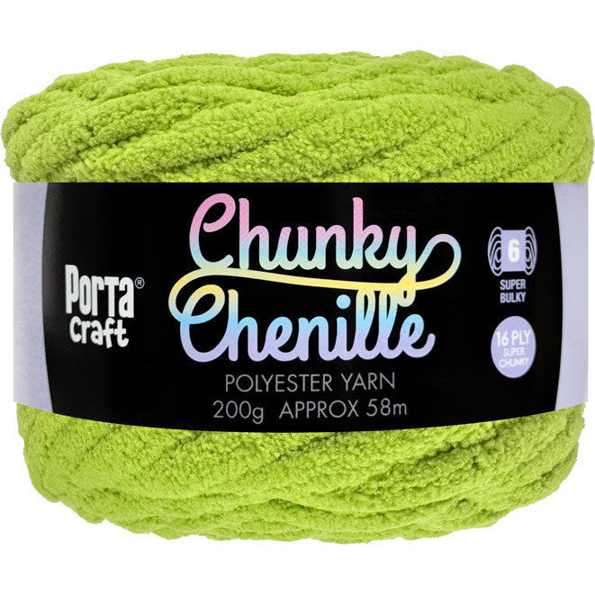 Chunky Chenille Yarn 200g 58m Solid Tree Frog