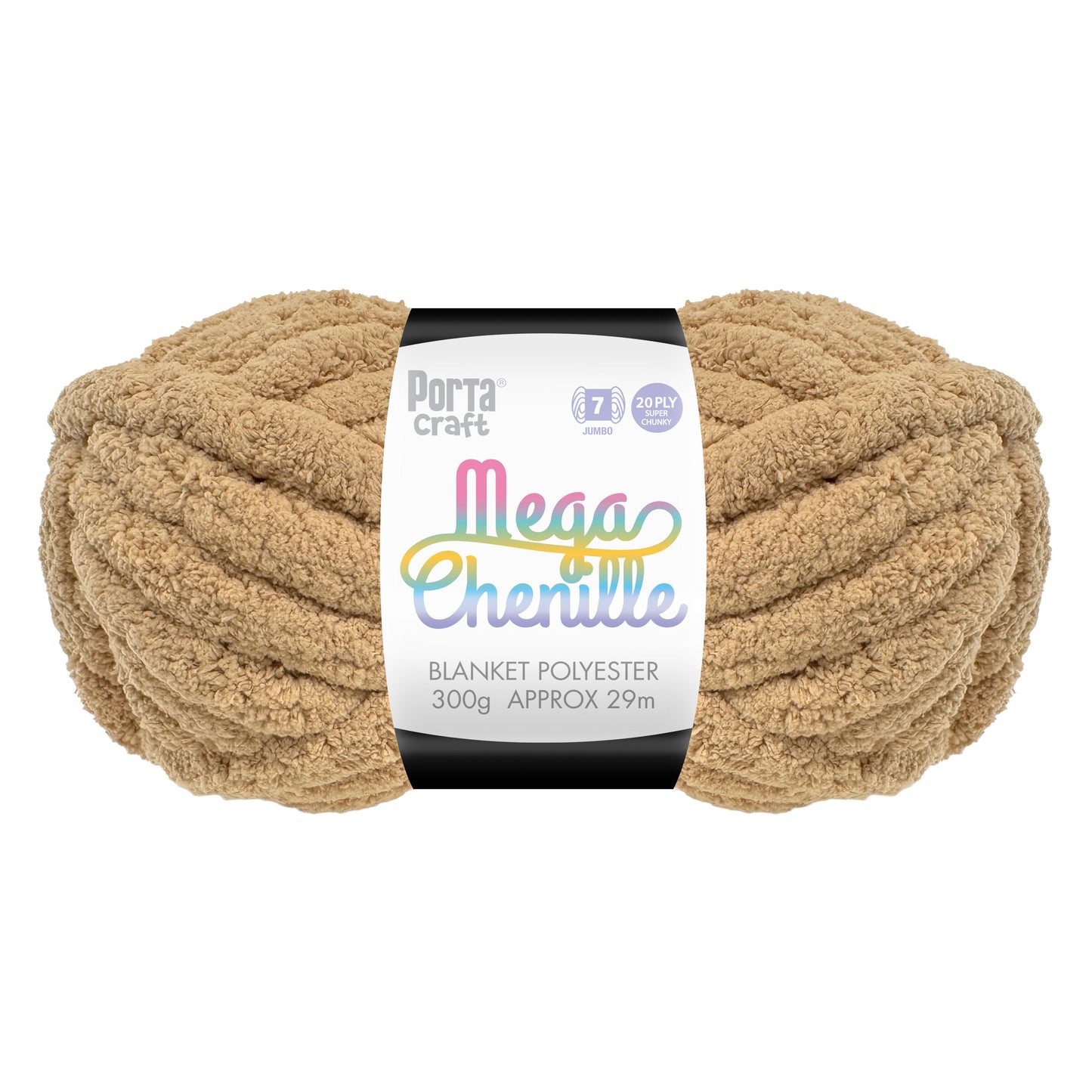 Mega Chenille Yarn 300g 29m Solid Latte