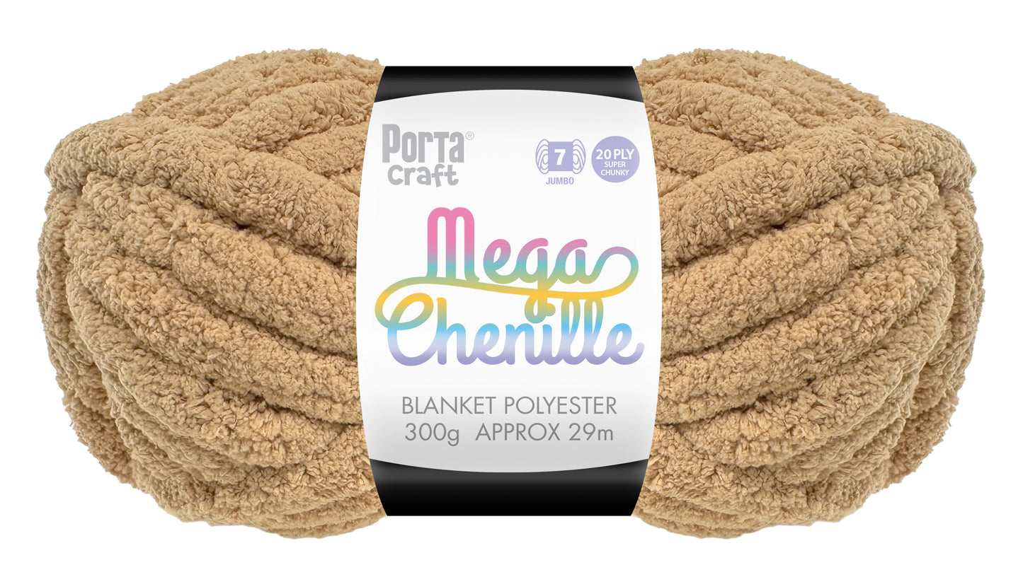 Mega Chenille Yarn 300g 29m Solid Latte