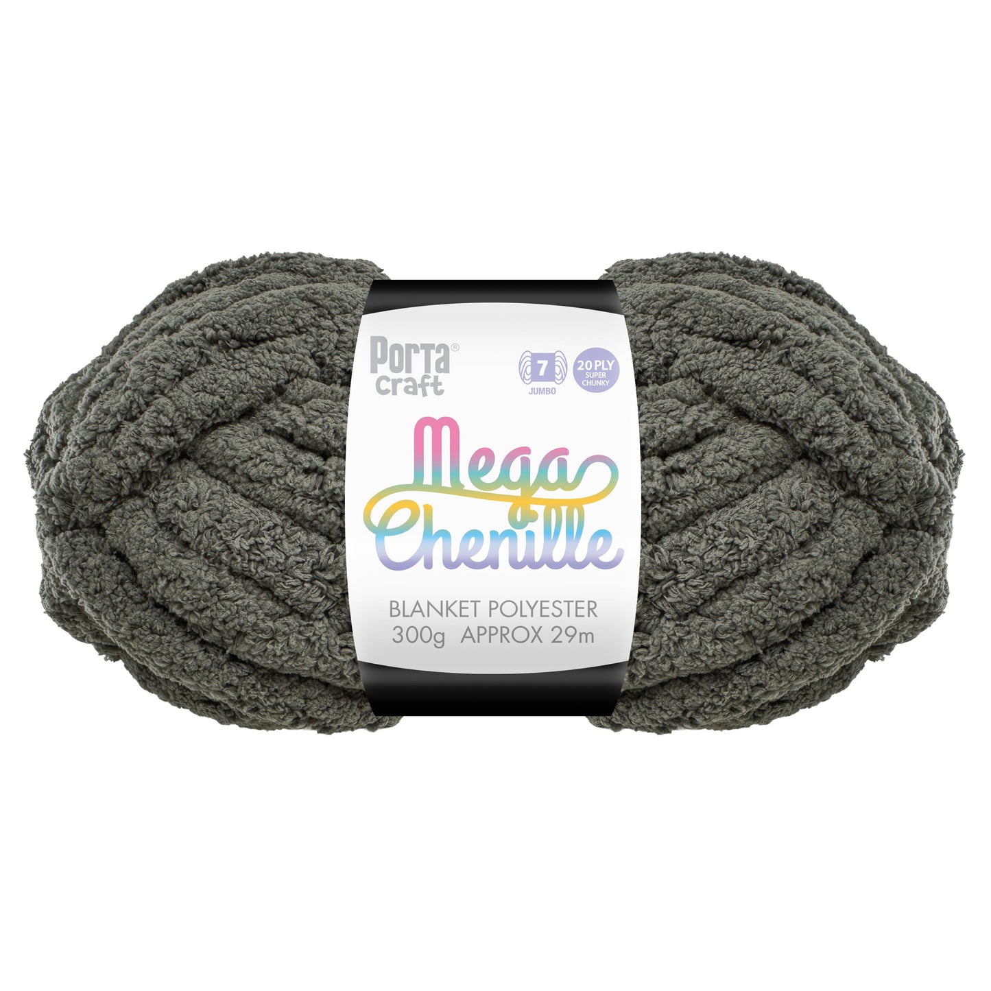 Mega Chenille Yarn 300g 29m Solid Dove Grey