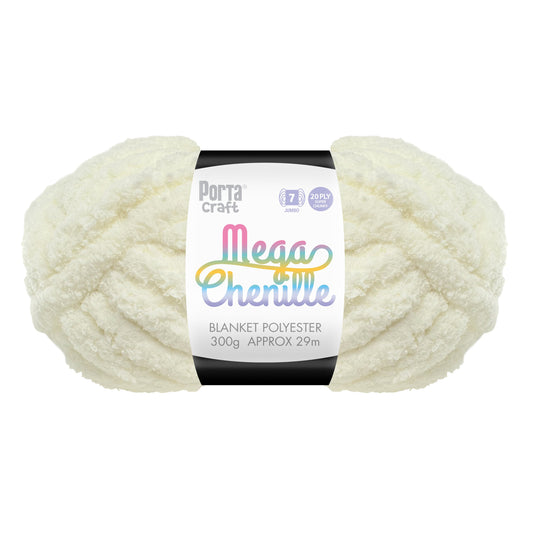 Mega Chenille Yarn 300g 29m Solid Cream
