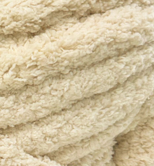 Chenille Jumbo Thick Yarn in Ivory Colour