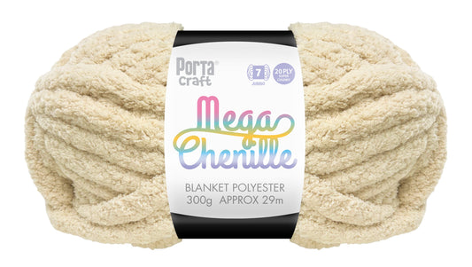 Mega Chenille Yarn 300g 29m Solid Ivory