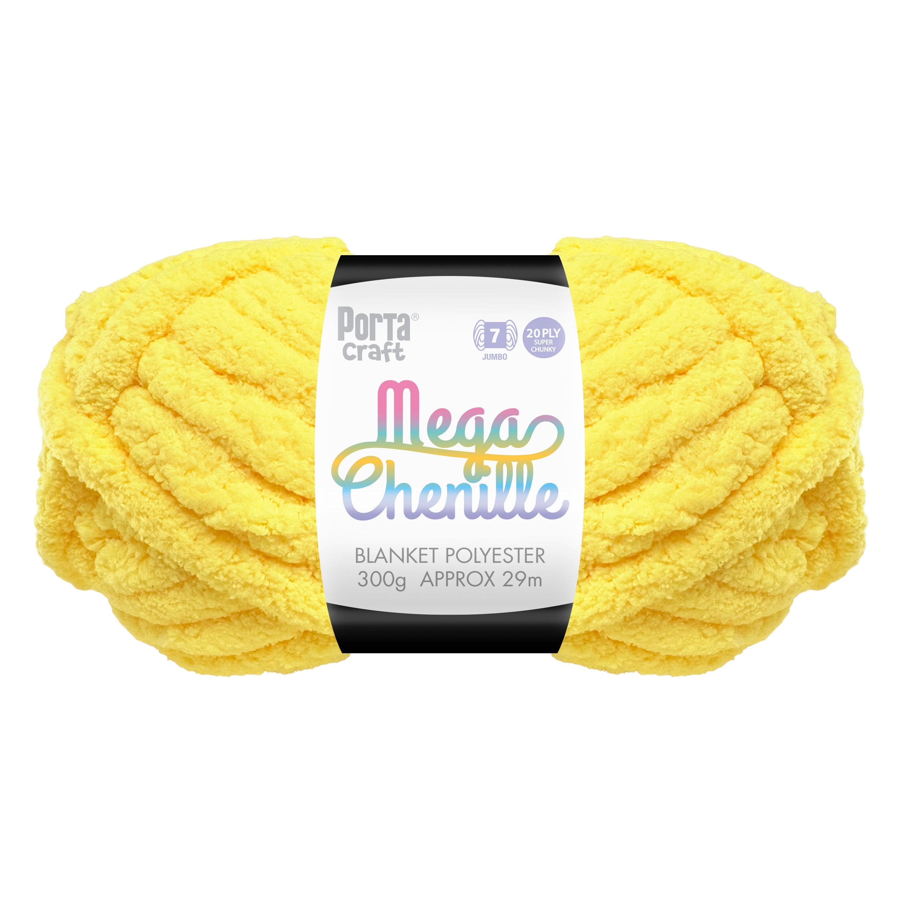 Mega Chenille Yarn 300g 29m 20ply Solid Lemon – Discount Craft