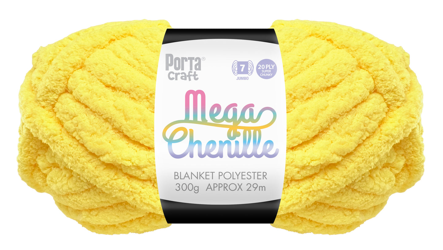 Mega Chenille Yarn 300g 29m Solid Lemon