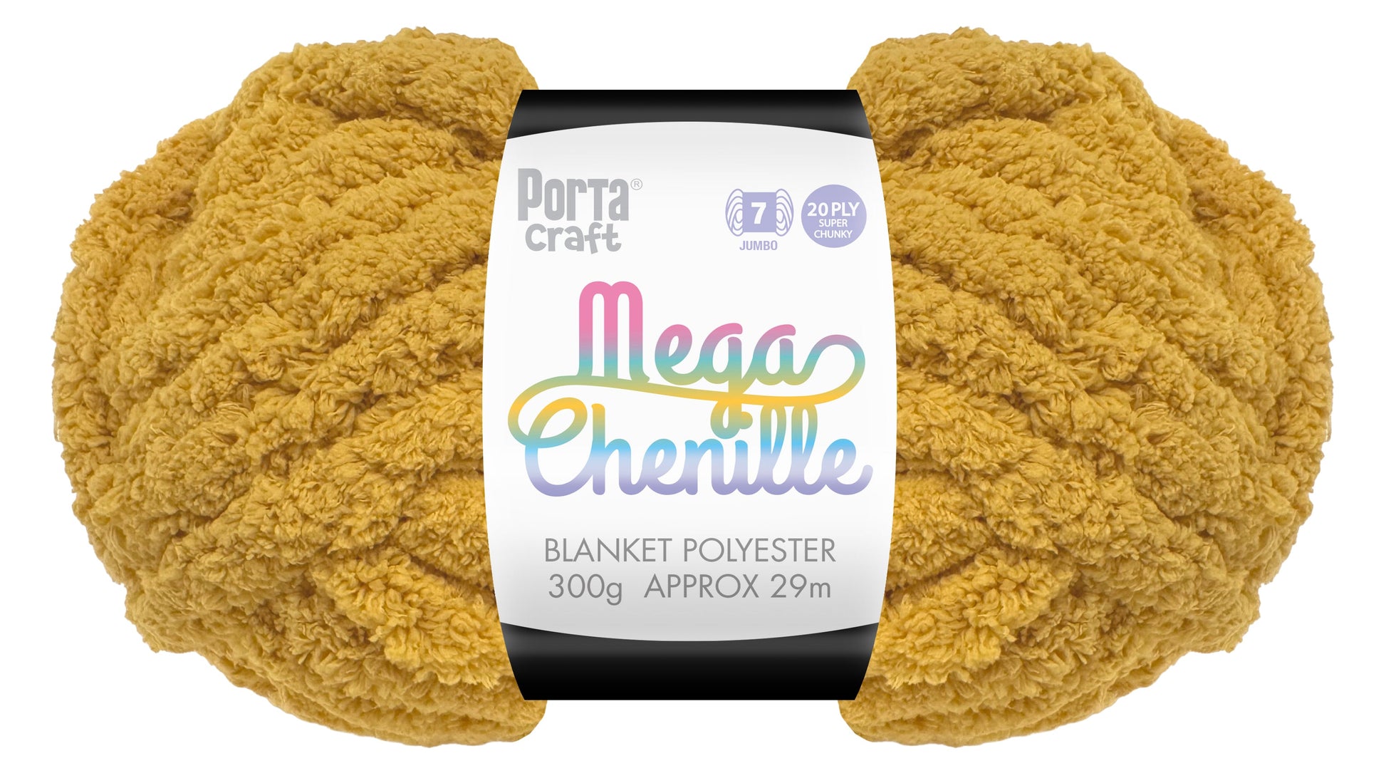 Mega Chenille Yarn 300g 29m Solid Mustard