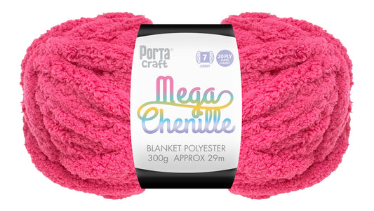 Mega Chenille Yarn 300g 29m Solid Hot Pink