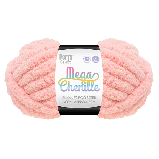 Mega Chenille Yarn 300g 29m Solid Baby Pink
