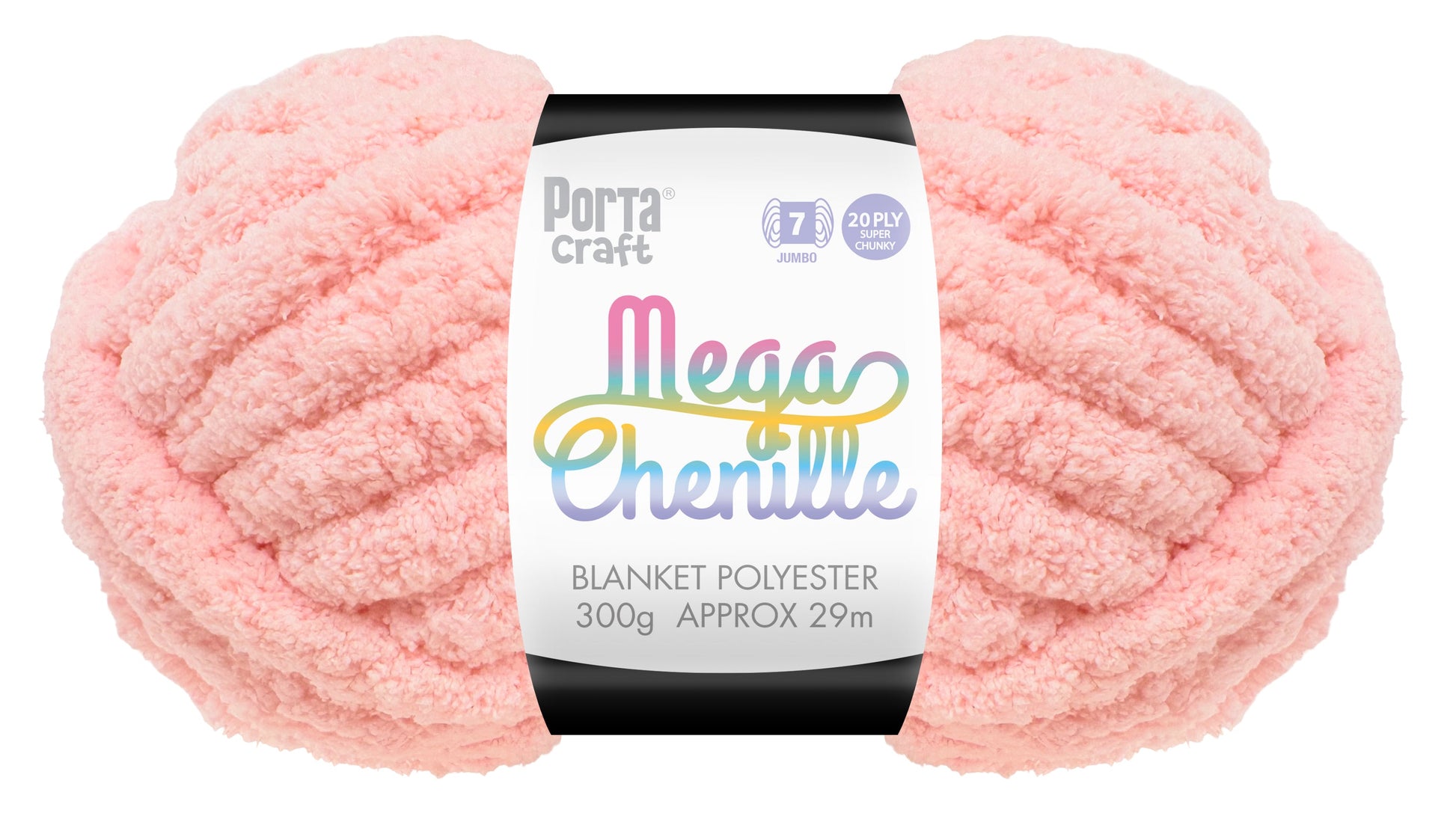 Mega Chenille Yarn 300g 29m Solid Baby Pink