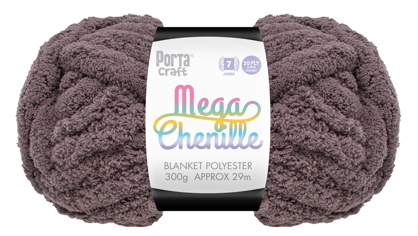 Mega Chenille Yarn 300g 29m Solid Aubergine