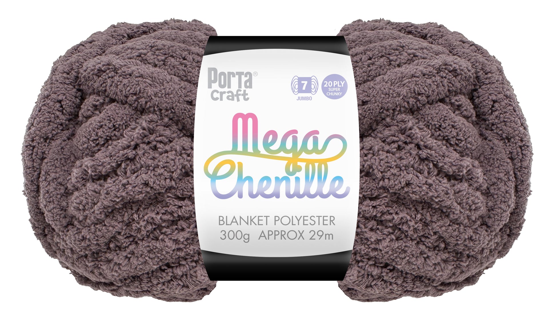 Mega Chenille Yarn 300g 29m Solid Aubergine