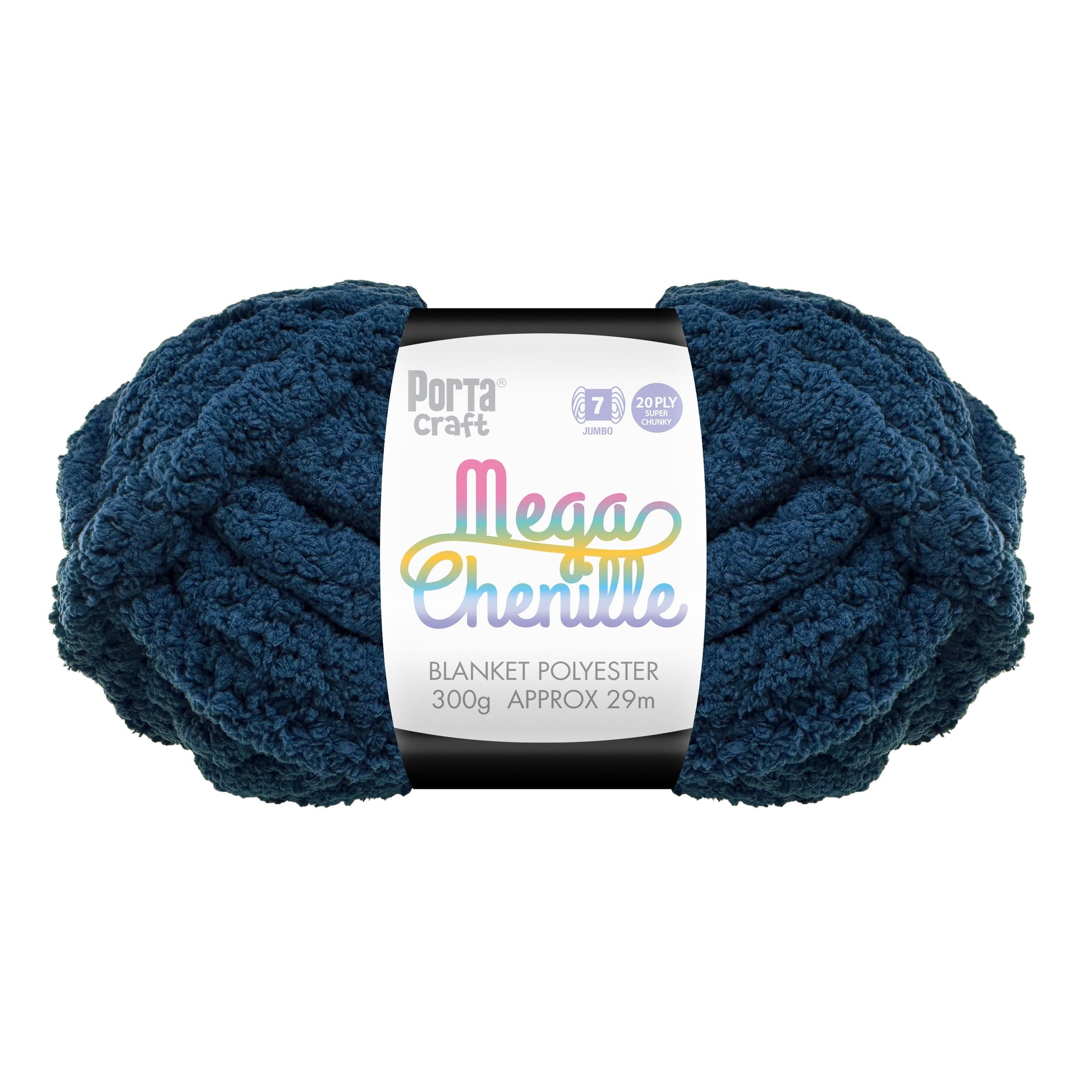 Mega Chenille Yarn 300g 29m Solid Dark Blue