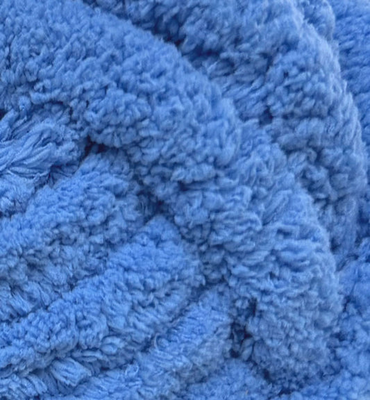 Chenille Jumbo Thick Yarn in Bright Blue Colour