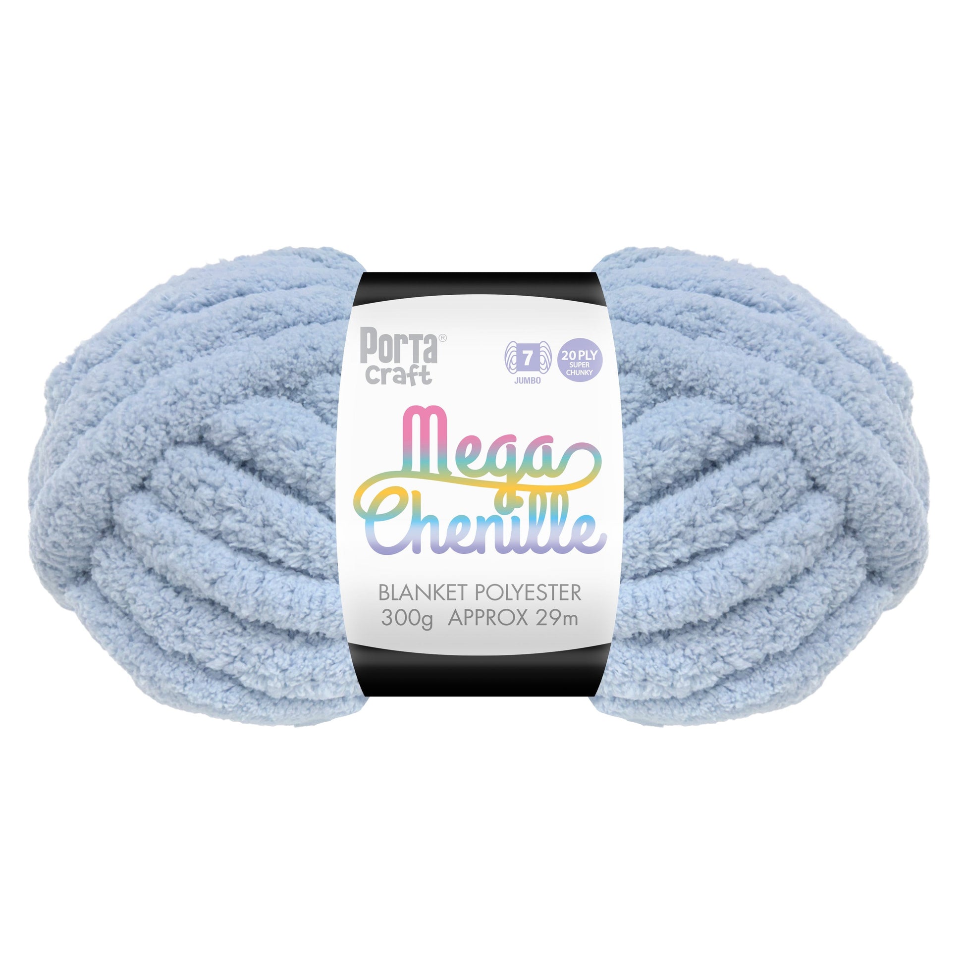 Mega Chenille Yarn 300g 29m Solid Rain Cloud