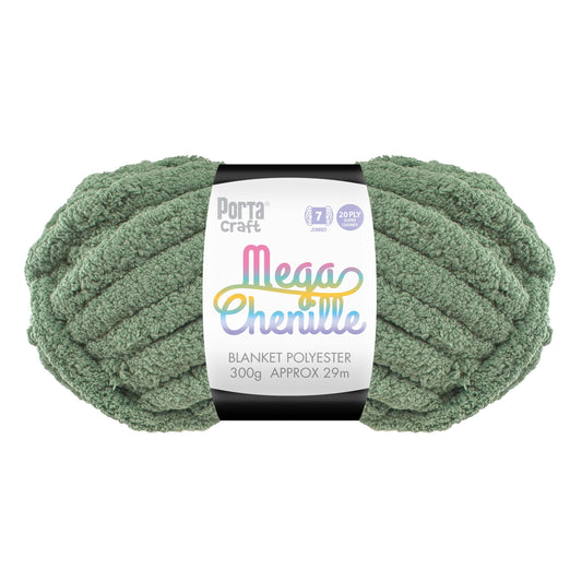 Mega Chenille Yarn 300g 29m Solid Eucalyptus