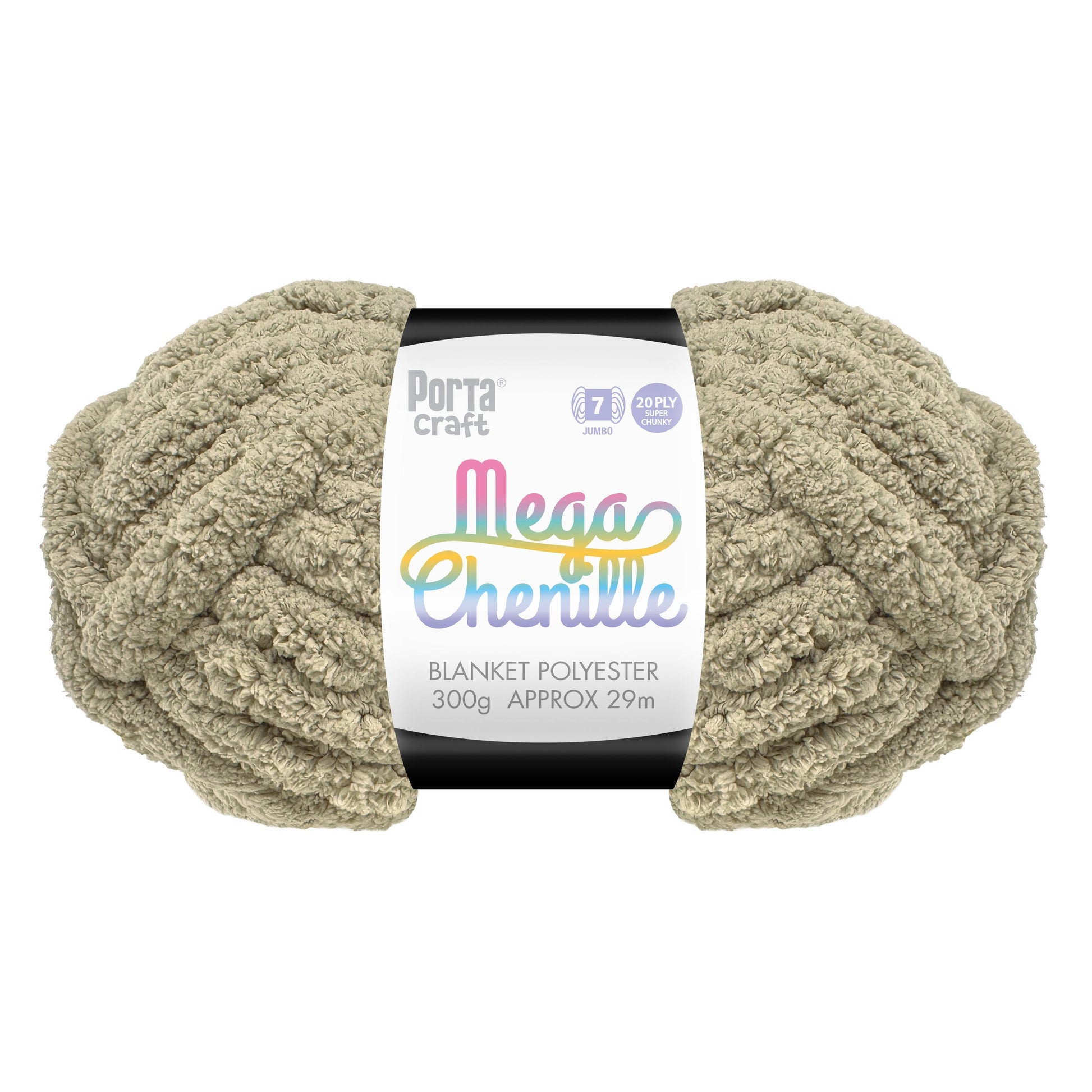 Mega Chenille Yarn 300g 29m Solid Taupe