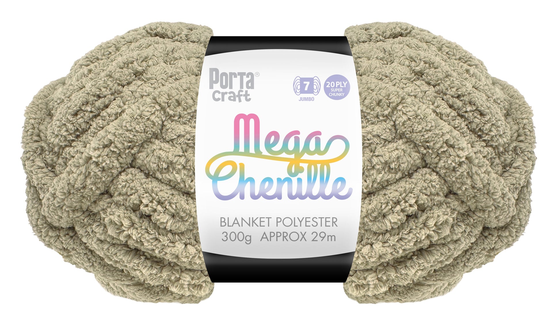 Mega Chenille Yarn 300g 29m Solid Taupe