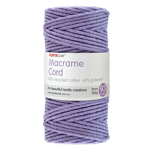 Macrame Cord 280g 3mm 93m Twisted 19 Orchid
